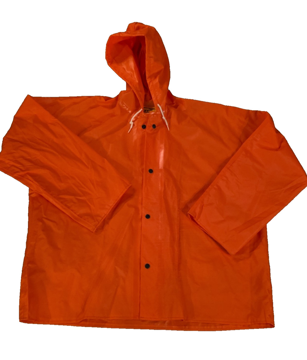 Vintage NOS Tingley Challenger Series 3500 Flame Retardant Rain Jacket Orange XL